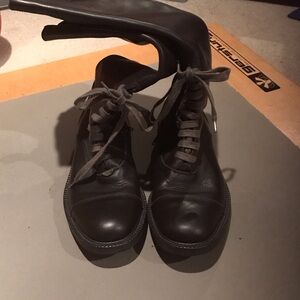 Camper Black Leather Combat Boots in 36